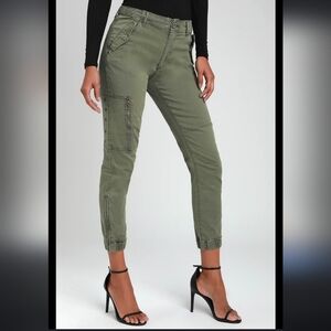 NEW Pistola Anthropologie Rocha Olive Green Cargo Jogger Flight Pants Spring